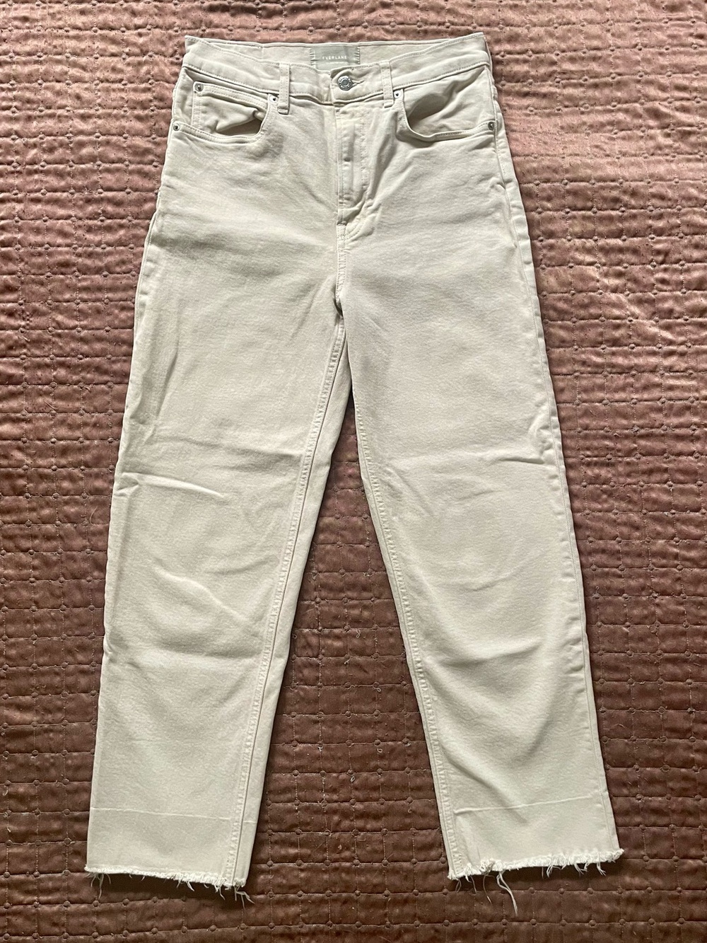 Everlane Way-High Jean, Flax, Size 28